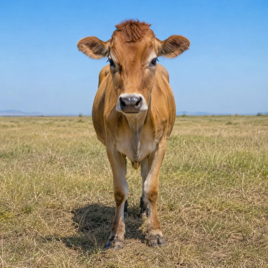 A typical El Salvador cow on sparse, dry pasture